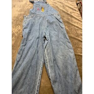 Winnie the Pooh Denim Overalls Vintage 100 Acre Wood Embroidered Extra Large‎ XL